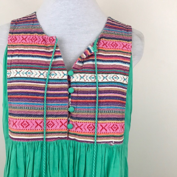 umgee Sleeveless Colorful Tunic/Short Dress - Picture 2 of 7